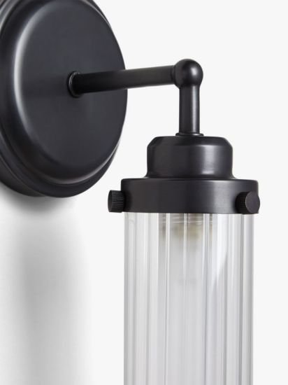 Ribbed Glass Bathroom Wall Light