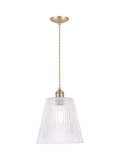 Large Pendant Ceiling Light, Antique Brass