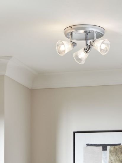 3 Spotlight Bathroom Ceiling Plate